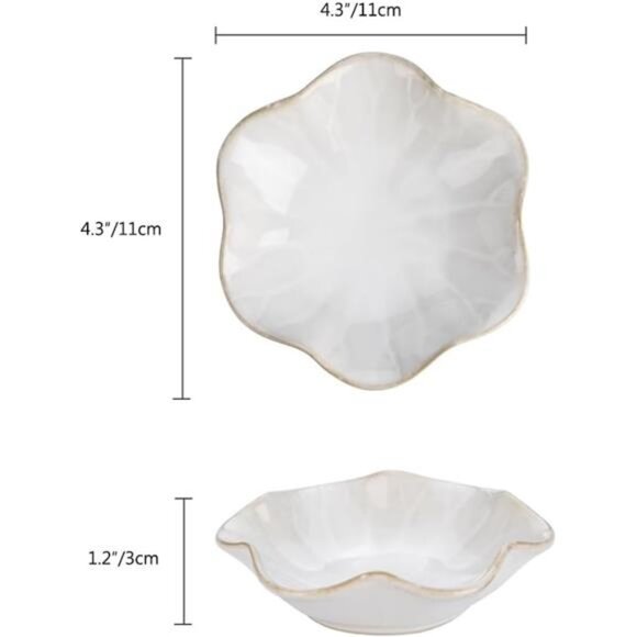 2PCS Lotus Leaf Shape Ring Holder Dish, Small Key Bowl, Ceramic Trinket Tray - Picture 7 of 8